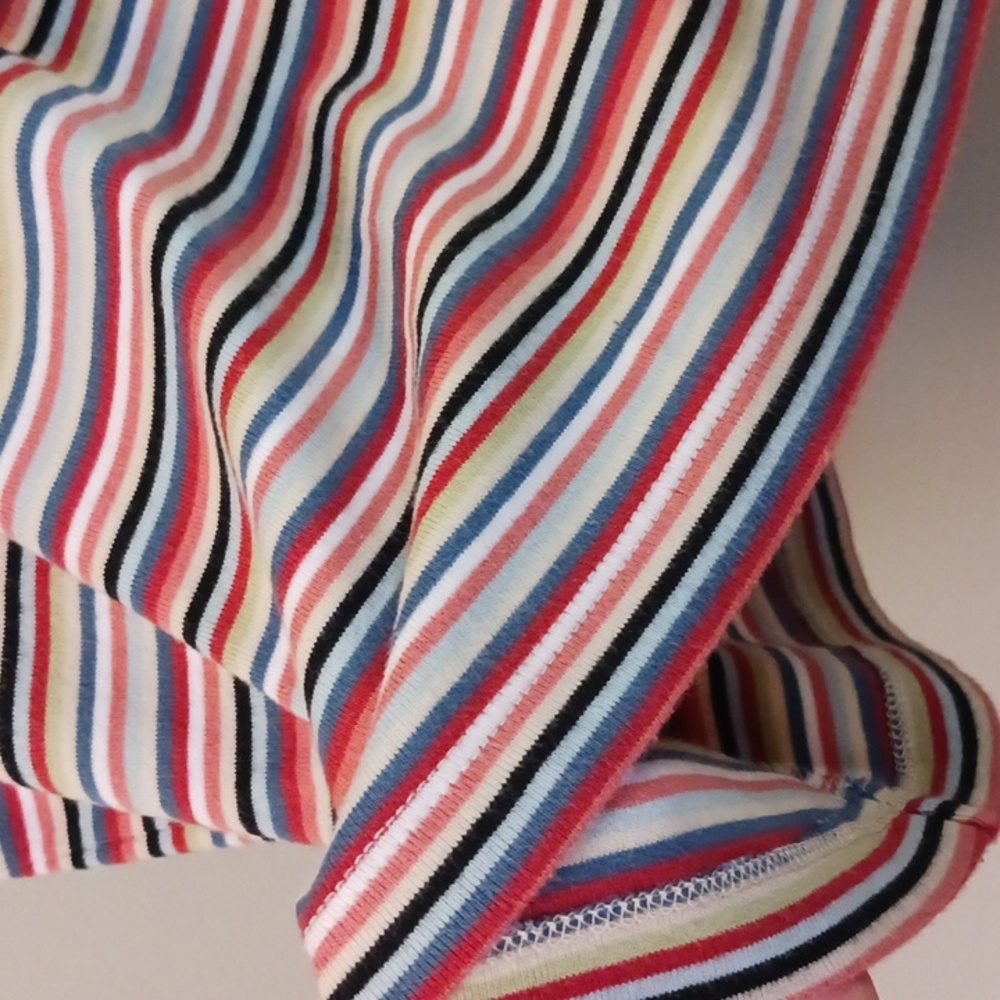 Kate Hill V- Neck Cotton Striped Short Sleeve T-shirt Size XL - Picture 7 of 10